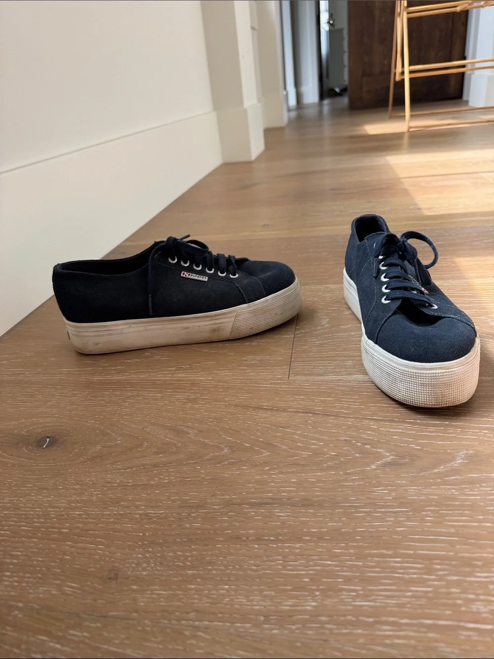 Superga Navy Platform Canvas Sneakers